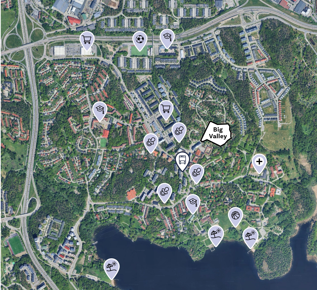 Neighbourhood amenities · map from the IM