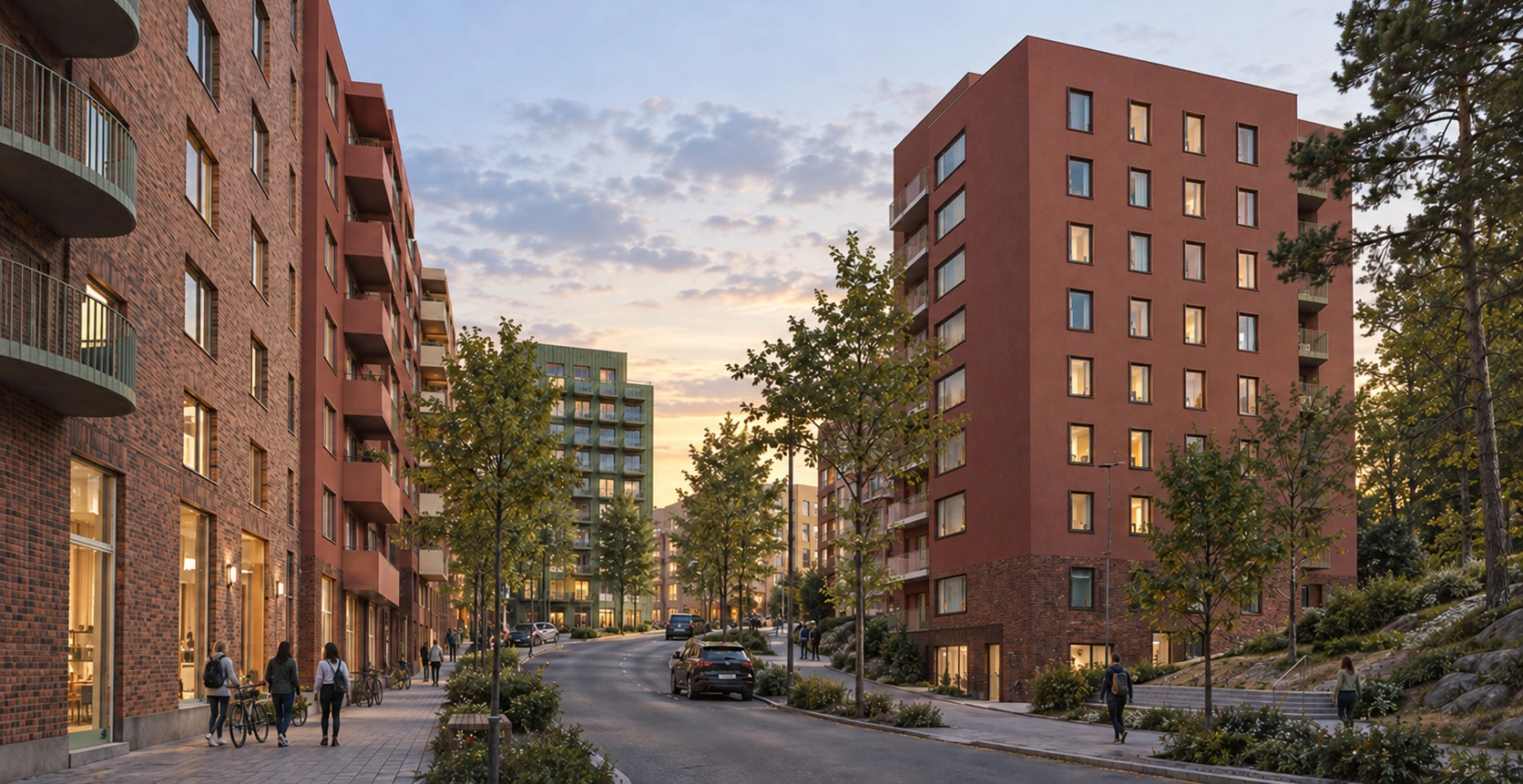 Big Valley · illustrative street view at dusk